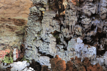 stalagmite Inside the Beni Add Caves (Les Grottes de Beni Add) in Tlemcen, Algeria
