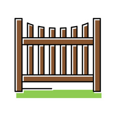 picket fence color icon vector illustration
