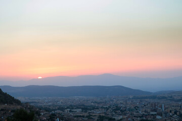 travel to algeria , sunset from Lalla Setti , Tlemcen , Algeria