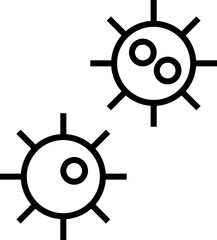Obraz premium Profession and occupation concept. Modern outline sign drawn in flat style. Editable stroke. Vector monochrome isolated line icon of virus or bacteria as symbol of caries