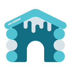 charming snow house icon