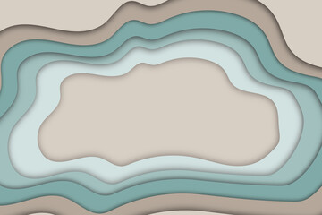 Abstract sand blue paper layer cut out background.