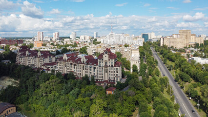 Fototapeta na wymiar Top view of the central part of the city of Kharkov 