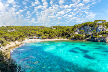 Fototapeta na wymiar Landscape with Cala Macarella beach, Menorca island, Spain