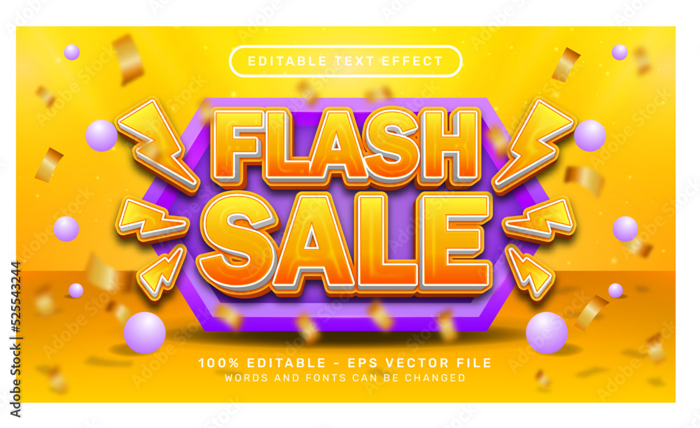 Poster flash sale 3d text effect and editable text effect