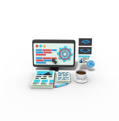3d Illustration of Website Under Maintenance