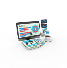 3d Illustration of Website Under Maintenance