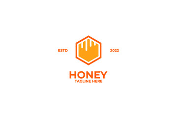 Flat honey logo design vector illustration idea