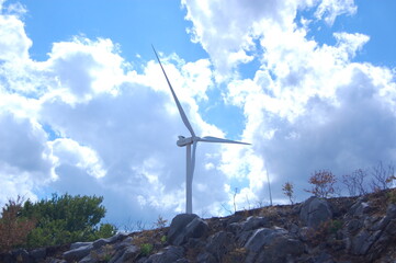 wind turbine in the sky