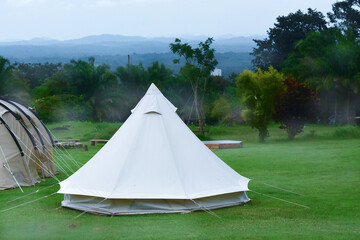 Nature at the campsite with morning dew © Diamon jewelry