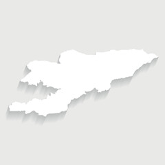 Simple white Kyrgyzstan map on gray background, vector