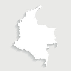 Simple white Colombia map on gray background, vector, illustration, eps 10 file