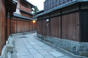 alley and old houses in kyoto (japan)