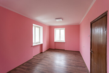 Fototapeta premium empty pink room interior for design and decoration