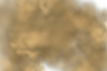 A cloud of brown dust and sand with particles of flying dry sand and dirt.Trace on a dusty road or highway from a car.Clubs of dark smoke.Realistic illustration on a transparent background.