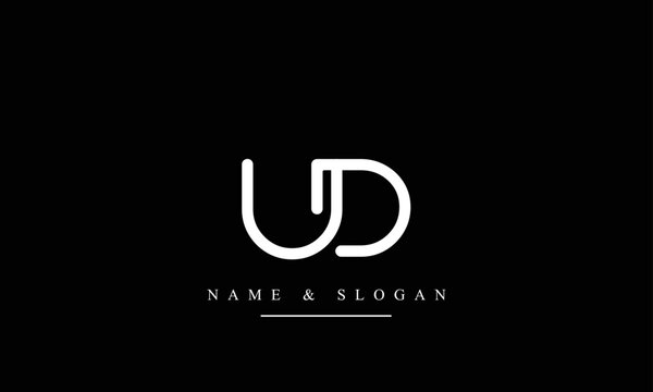UD, DU, U, D abstract letters logo monogram