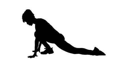 Silhouette of young woman at gym 