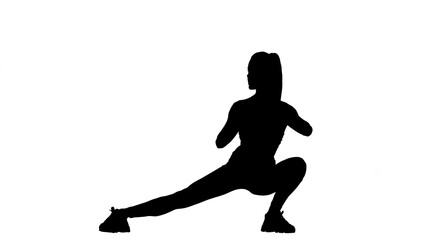 Fototapeta na wymiar Silhouette young woman practicing yoga