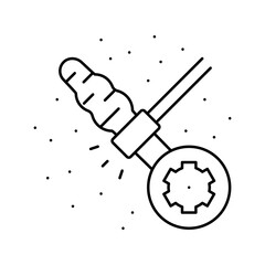 dermabrasion scar treatment line icon vector illustration