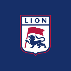 Lion Crest, modern style heraldic vector emblem. Modern professional color design.