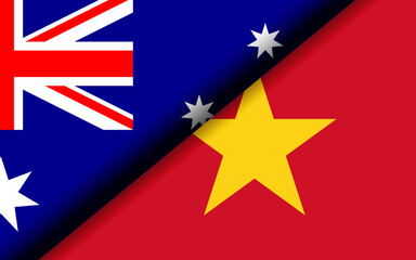 Flags of Australia and Vietnam divided diagonally