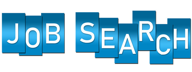 Job search word on blue card isolated