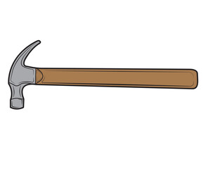 Hammer illustration isolated on white background. Repair tool. Vector illustration