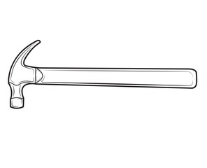Hammer illustration isolated on white background. Repair tool. Vector illustration