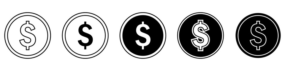 Money icon vector set. dollar illustration sign collection. Bank symbol or logo.
