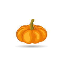 Cartoon orange pumpkin isolated
