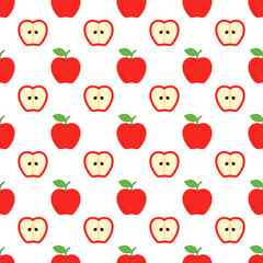 Cartoon apple seamless pattern background.