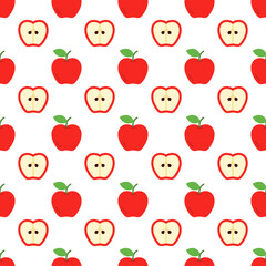 Cartoon apple seamless pattern background.