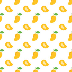 Cartoon mango seamless pattern background.