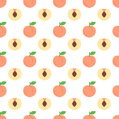 Cartoon peach seamless pattern background.