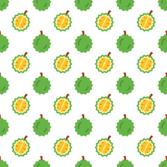 Cartoon durian seamless pattern background.