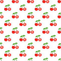 Cartoon cherry seamless pattern background.