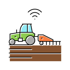 tillage smart farm agriculture color icon vector illustration