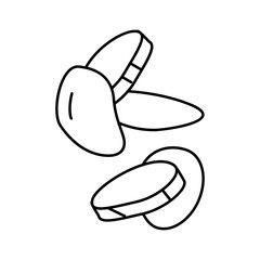 potato slice food cut line icon vector illustration