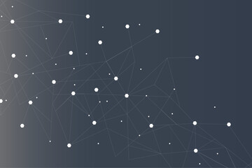 Network abstract connection isolated on blue background. Network technology background with dots and lines. Ai background. Modern abstract concept. Ai background vector, network technology