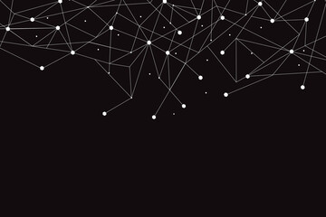 Network abstract connection isolated on black background. Network technology background with dots and lines. Ai background. Modern abstract concept. Ai background vector, network technology