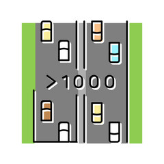 high traffic road color icon vector illustration