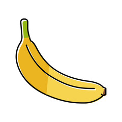 one whole banana color icon vector illustration