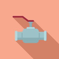 Water tap icon flat vector. Drain plumber