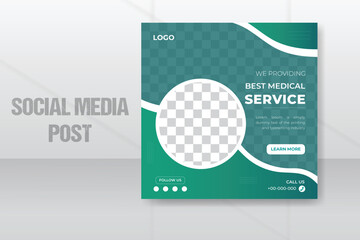 Healthcare social media post design template