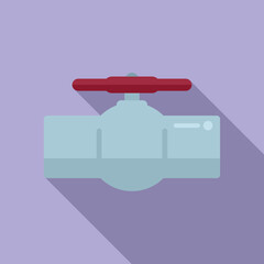 Water tap icon flat vector. Pipe sewer