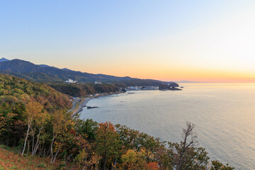 夕陽の名所プユニ岬「秋の北海道」