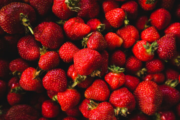 Strawberries in a market