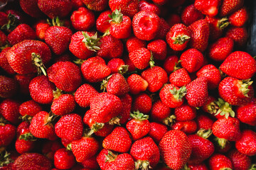 Bright, colorful, fresh strawberry background
