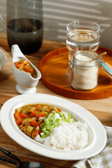 Japanese Rice  Chicken Curry with Carrot and Potato