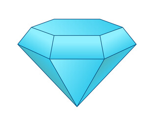Blue diamond gemstone vector icon